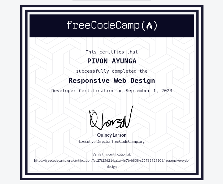 FreeCodeCamp Responsive Web Design Certification