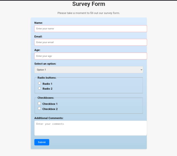 Survey Form Project